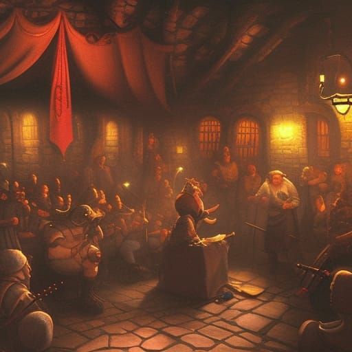 Medieval Tavern Bard's Song in Ethereal Fantasy Style