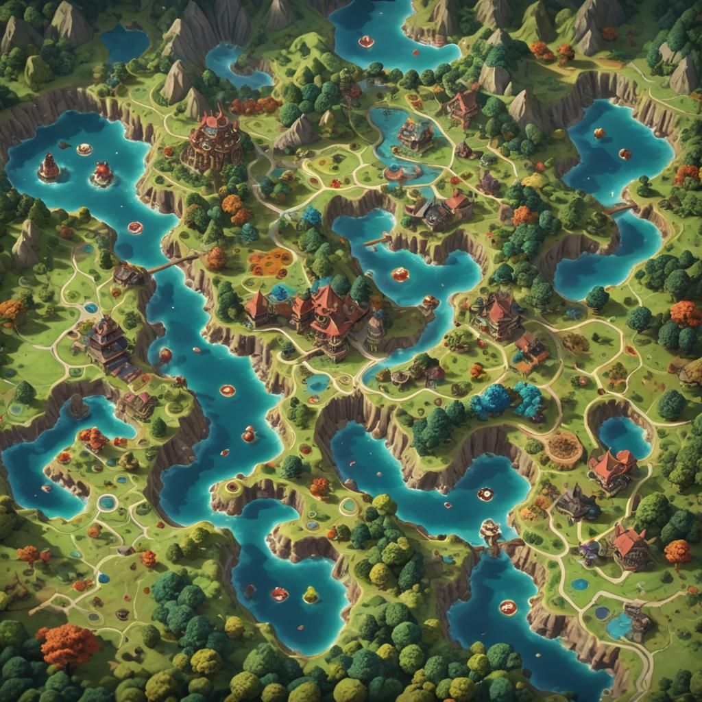 Pokémon Map Inspired by Demon Slayer in 8K