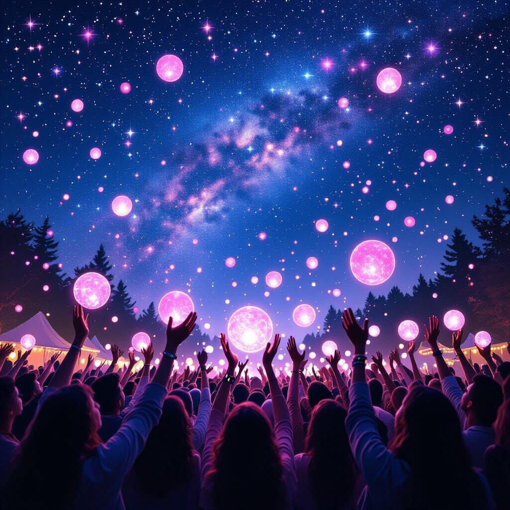 Magical Wish Day Festival Night with Glowing Orbs