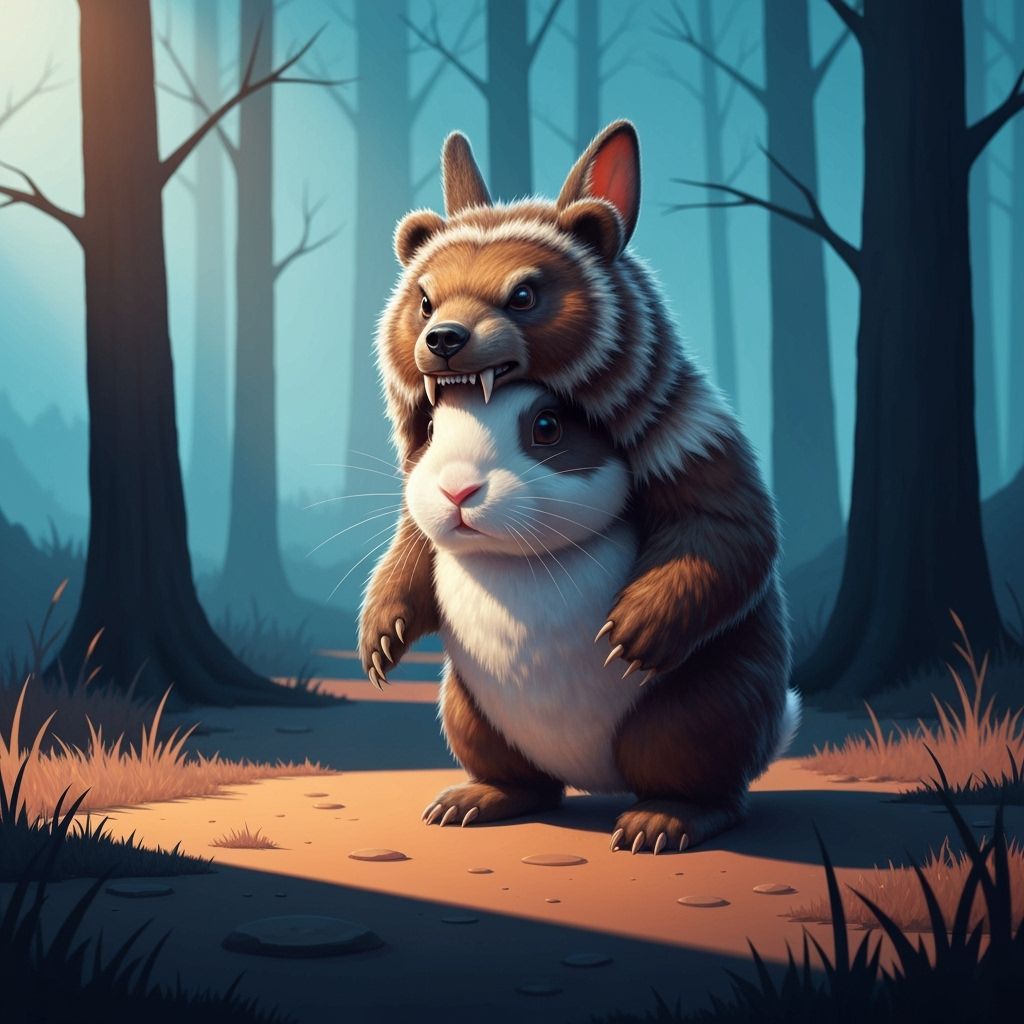 Fluffy Rabbit Transformed Into Grizzly Bear in Concept Art S...