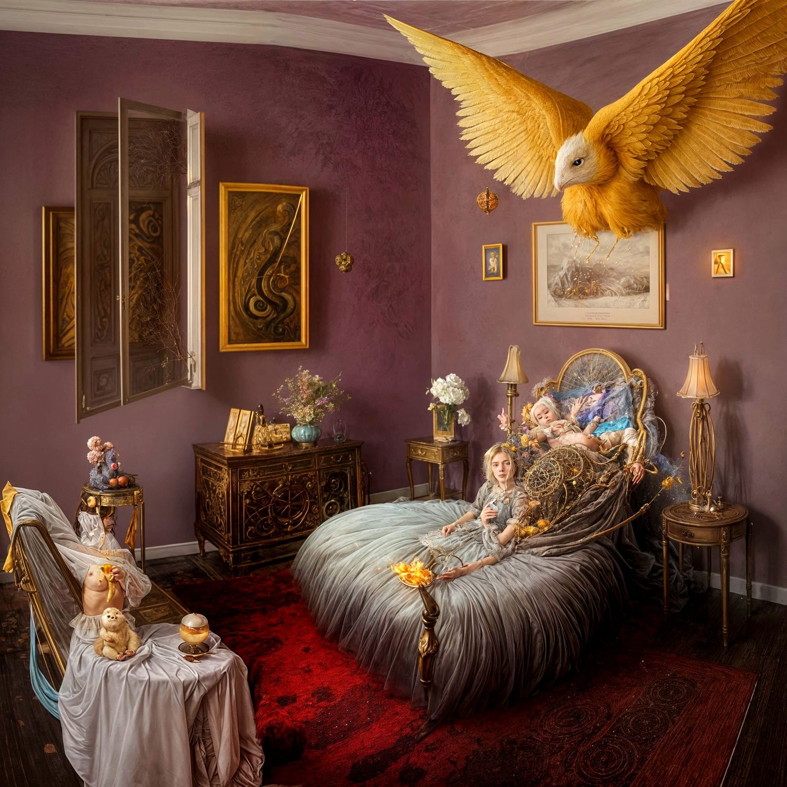 Surreal Biological Scene with Magical Particles