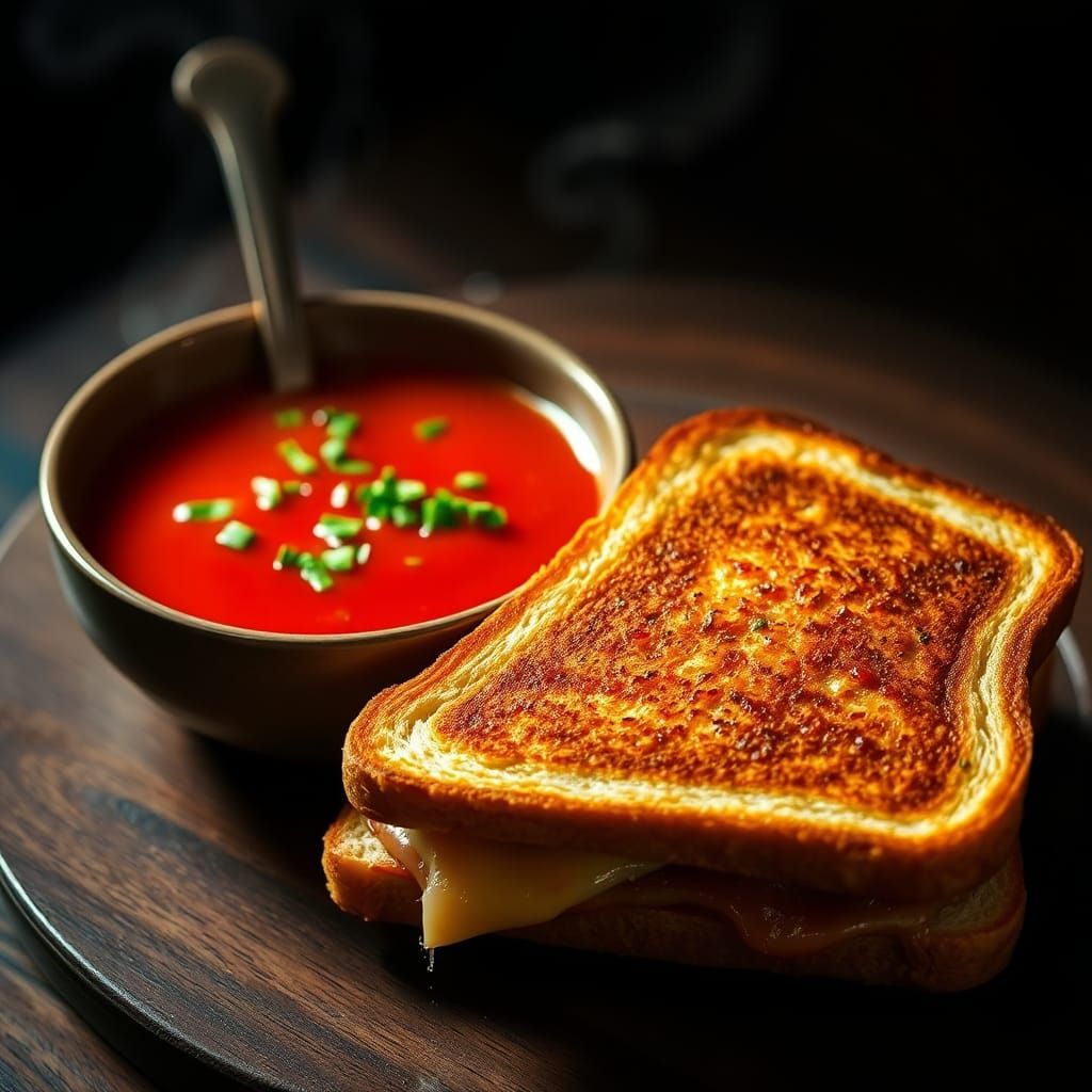 Grilled Cheese and Tomato Soup Still Life