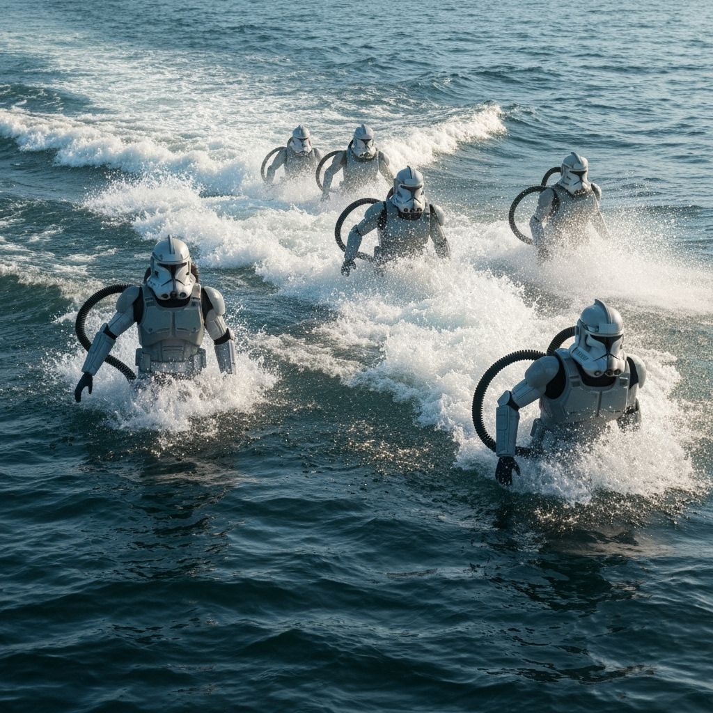 Clone Troopers Tubing on a Turbulent Lake