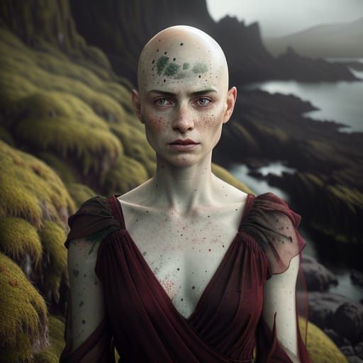 Cinematic Portrait of Irish Woman in Chiffon Dress