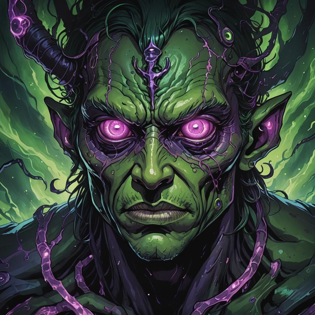 Eldritch Cyclops Portrait in Studio Trigger Anime Style