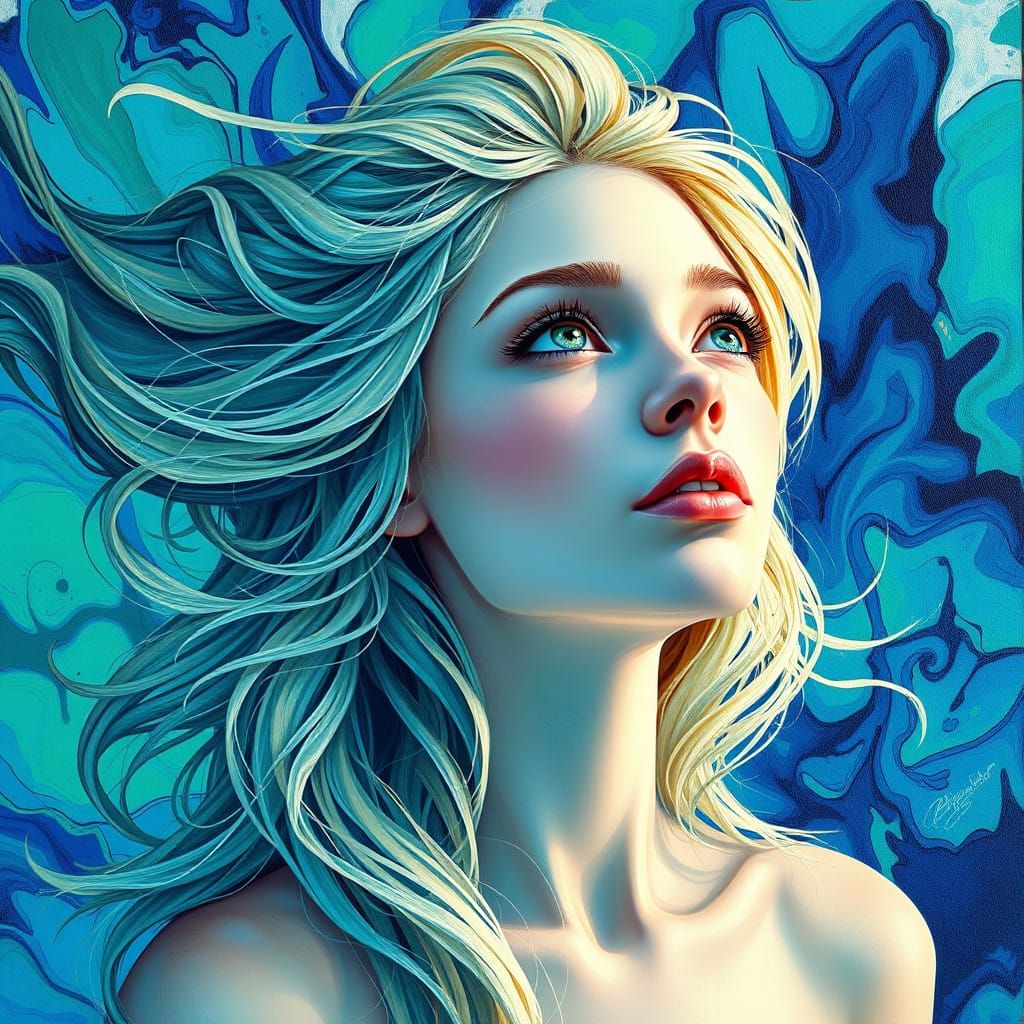 Ethereal Sea Star Princess in Vibrant Oceanic Hues