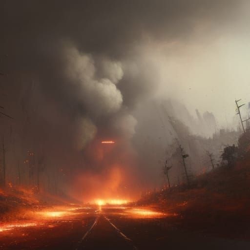 Explosive Dark Fantasy Scene in 8K Resolution