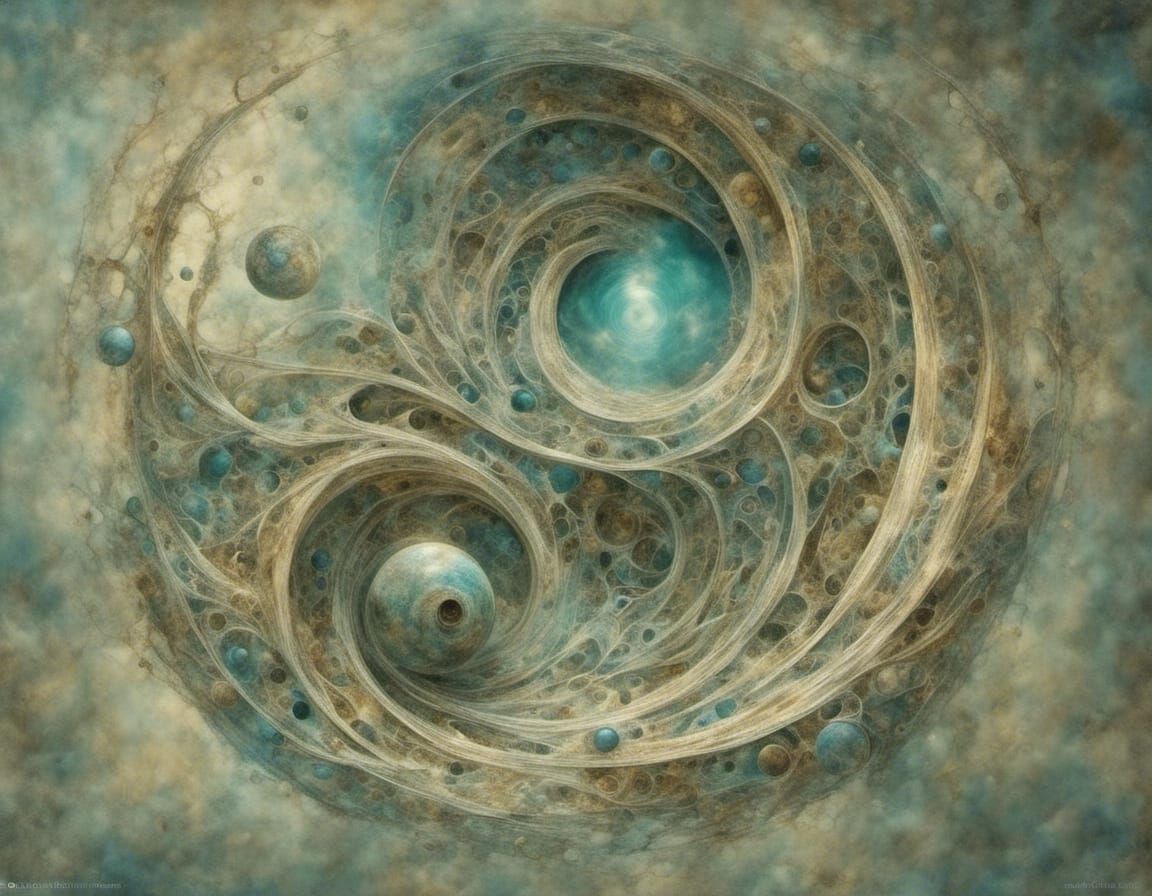 Nautilus Floating in Time with Marble Aura