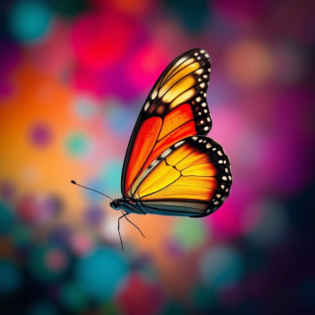 Detailed Butterfly Wing in Vibrant Colors