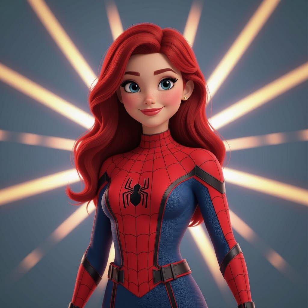 Spider-Woman: Pixar-Style 3D Superhero