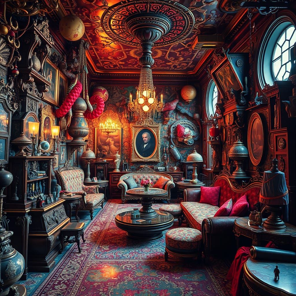 Luxurious Futuristic Interior in Maximalist Style