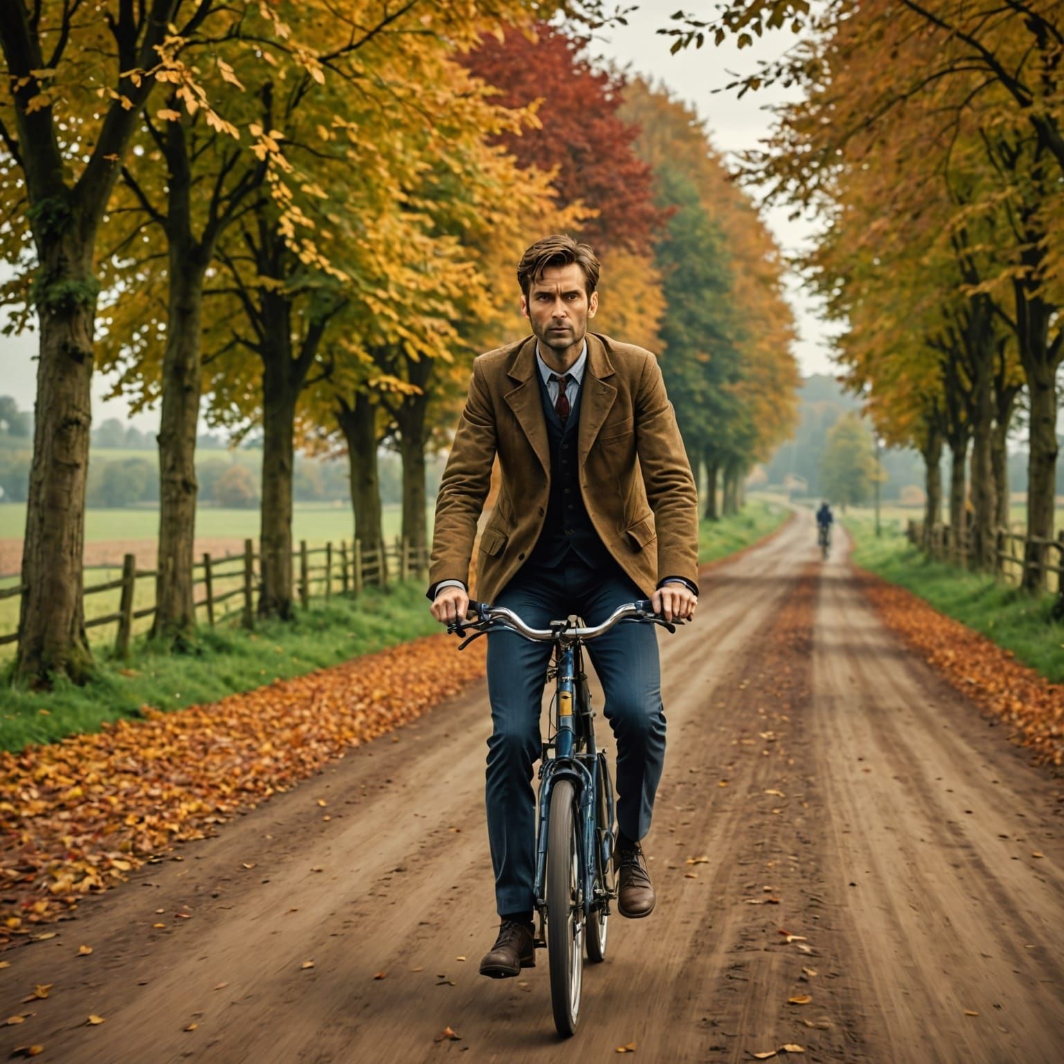Dr Who riding a bicycle
