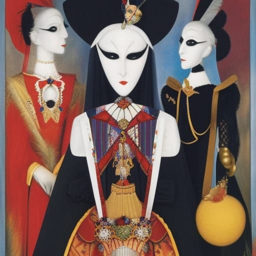 Silk Patchwork Harlequin Masquerade Ball in Pastel Goth