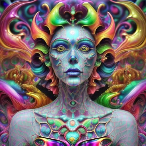 Psychedelic Cornucopia: Surreal 3D Render