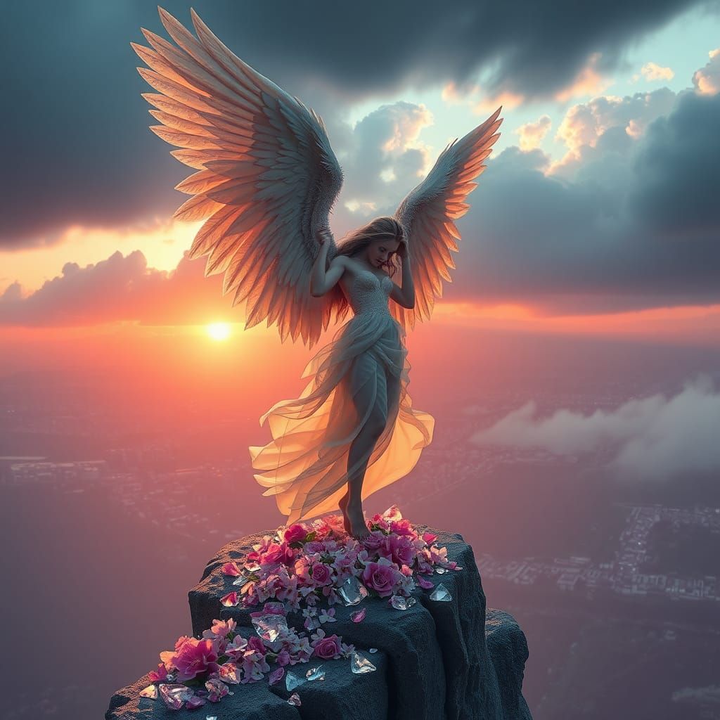 Fallen Angel on the Edge of the Abyss