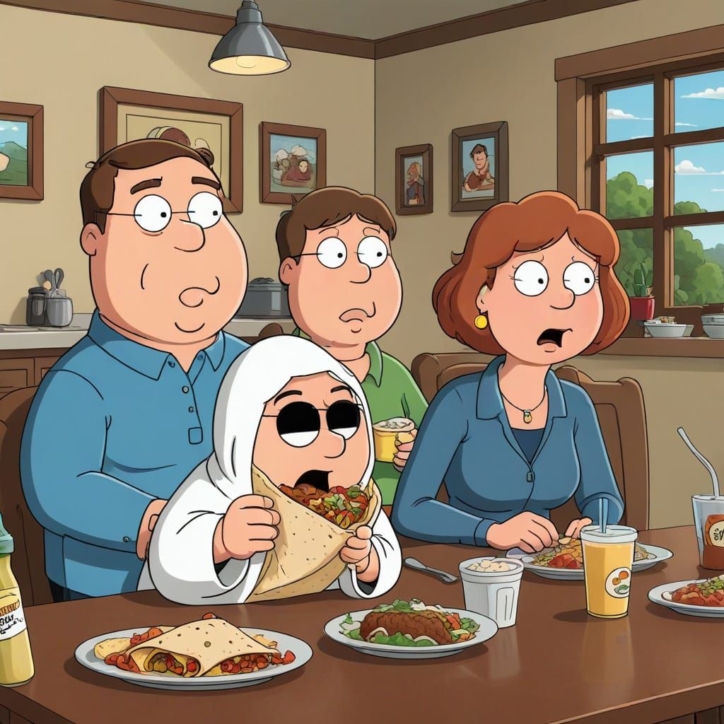 Family Guy in a Delicious Burrito Scenario