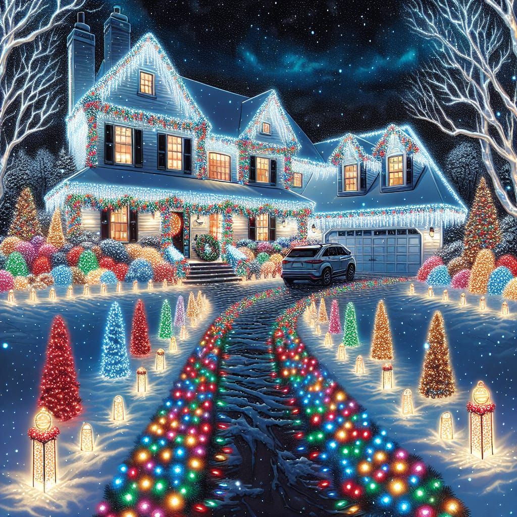 Victorian Christmas Wonderland in Whimsical Engraving Style