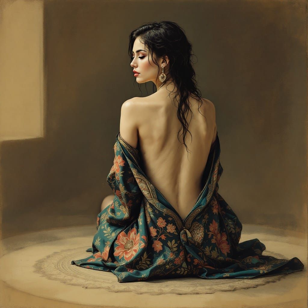 Elegant Ottoman Woman in Contemplation