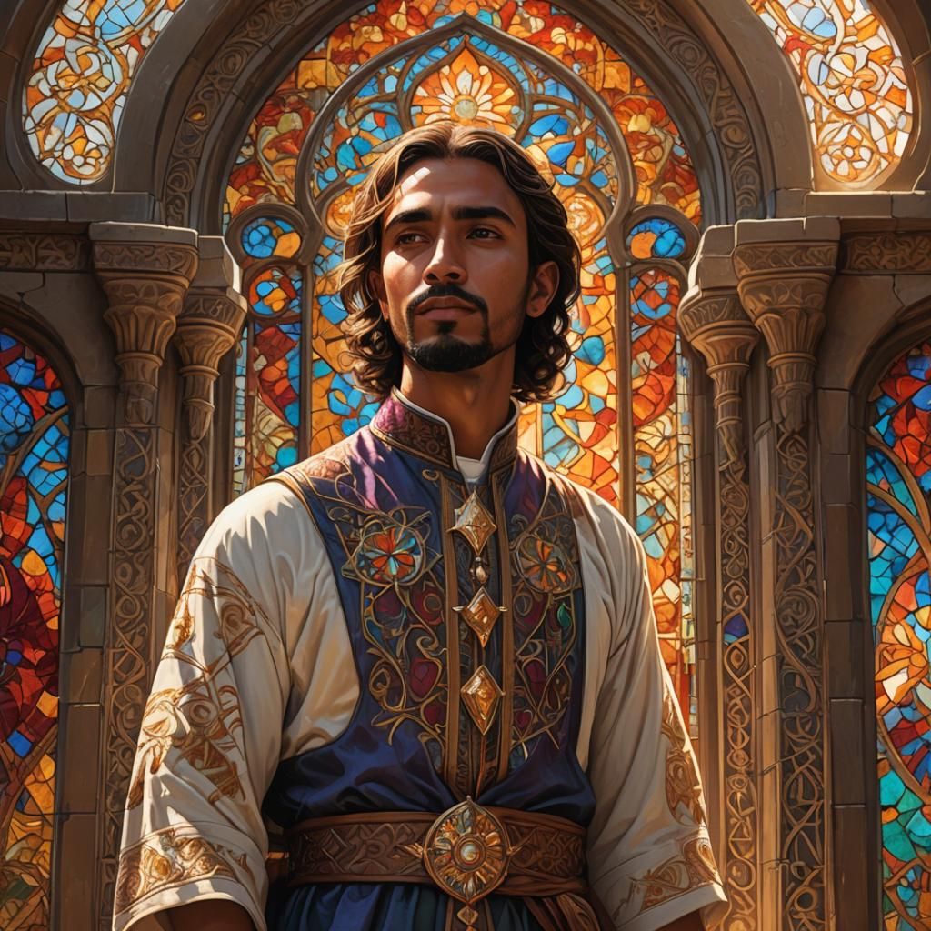 Arab Priest in Medieval Setting: Hyperrealistic Concept Art