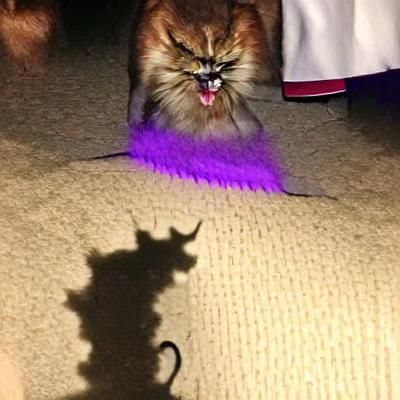 Menacing Devil Cat with Glowing Eyes