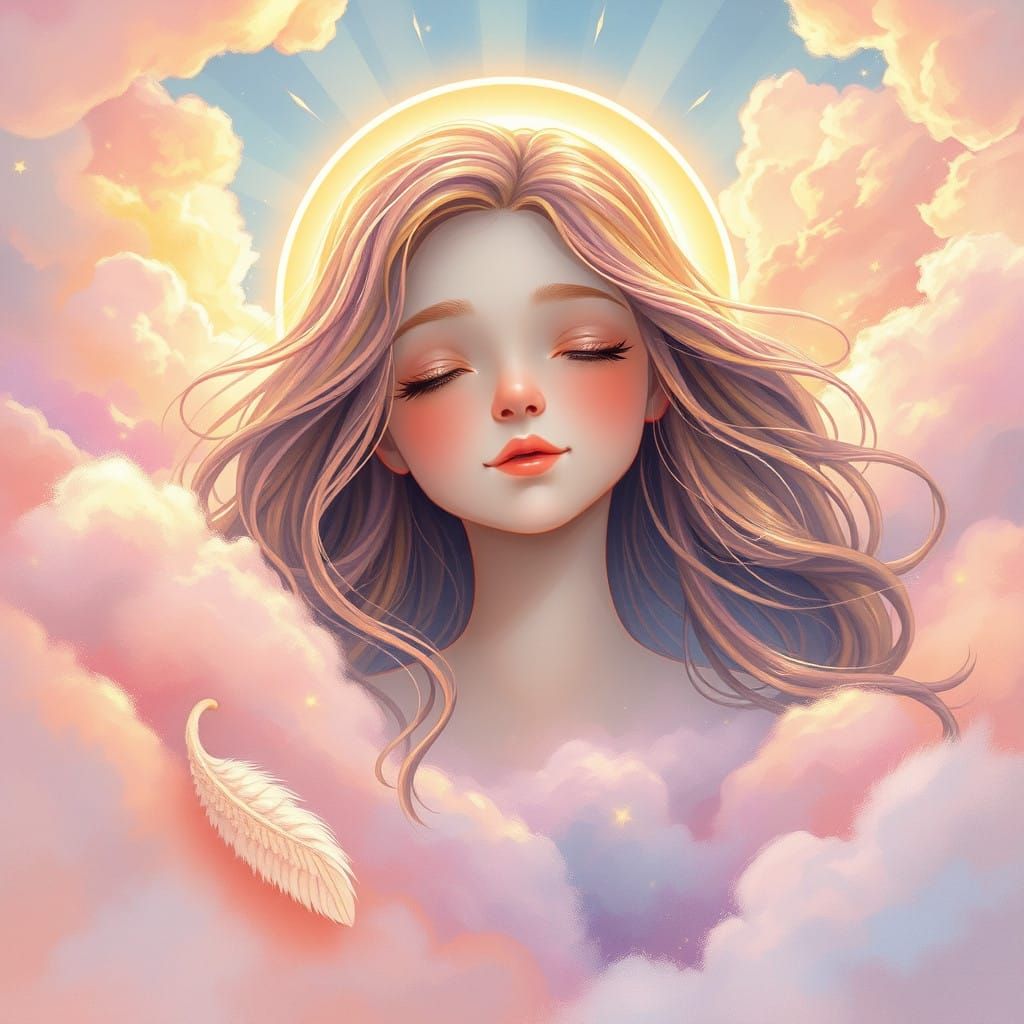 Goddess of the Skies in Vibrant, Whimsical Style