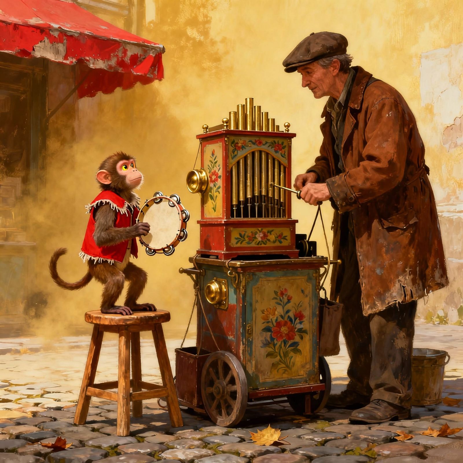 Charming Monkey and Organ Grinder Duo