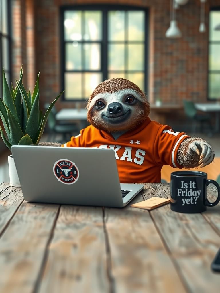 Sloth Office Portrait in Playful Digital Art Style