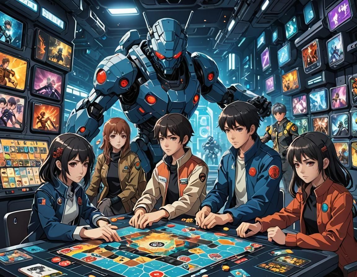 Sci-Fi Anime Board Game Illustration