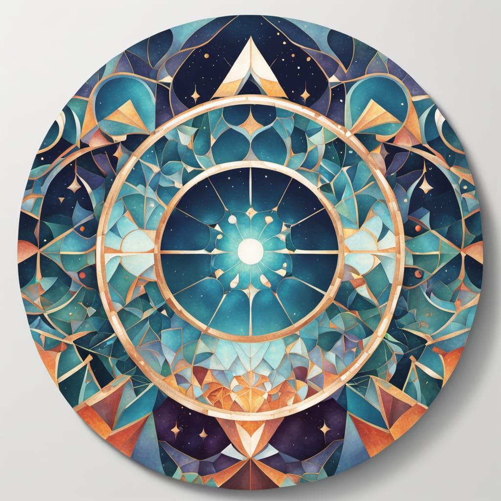 Geometric Designs Radiating From the Center