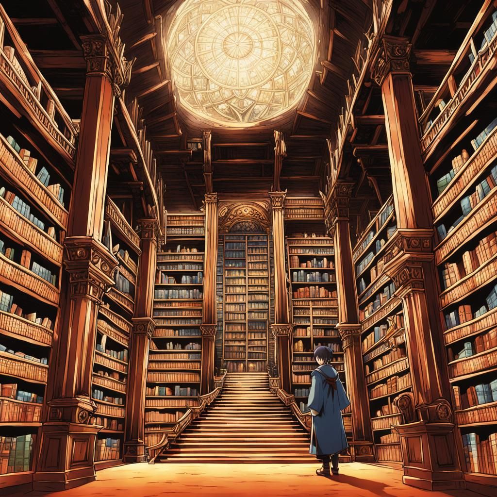 Wan Shi Tong's Anime-Style Library