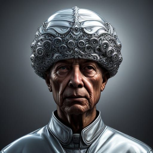 Alien in Tin Foil Hat: Hyperrealistic Image