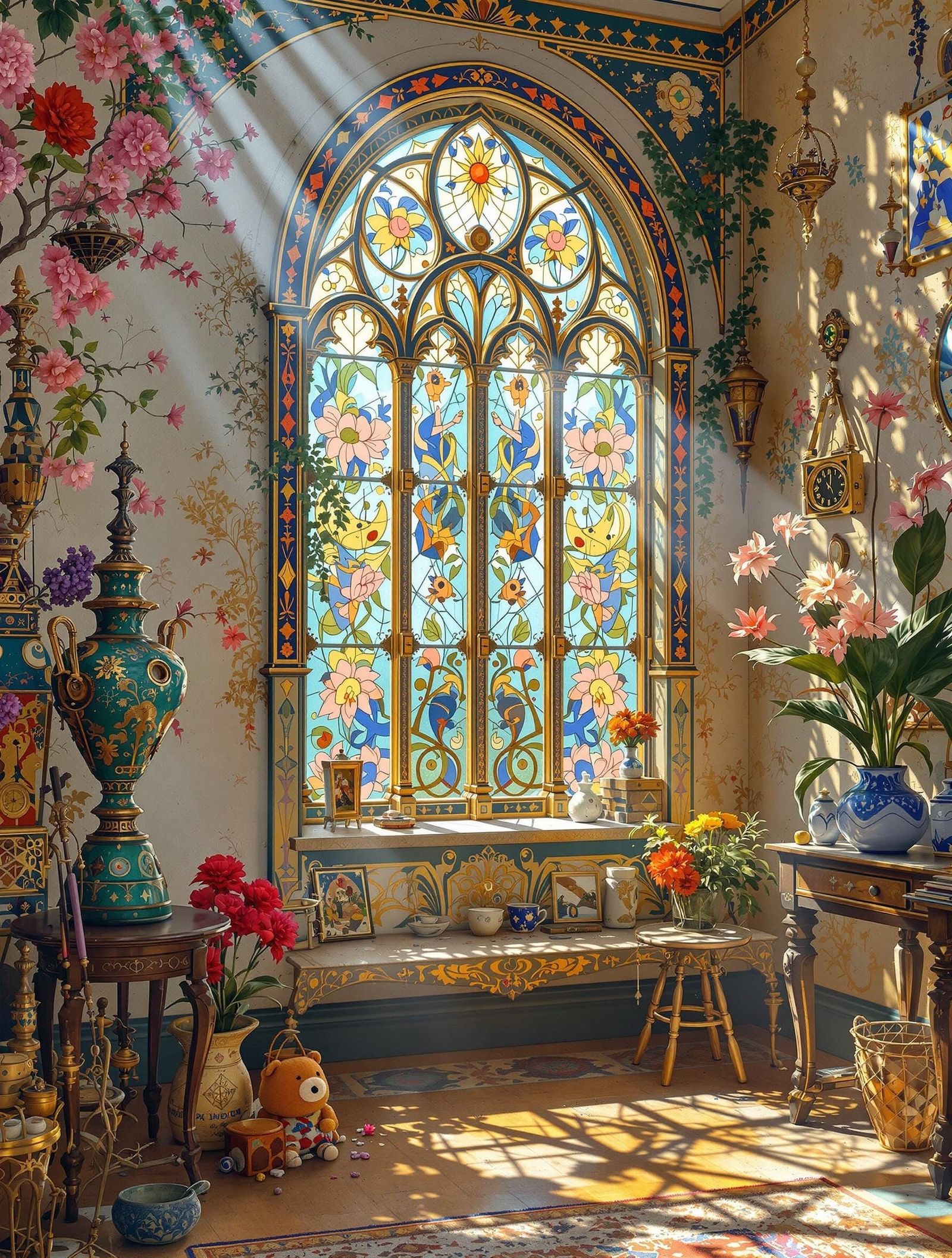 AI Kangarex in Pastel Steampunk Cloisonné Style