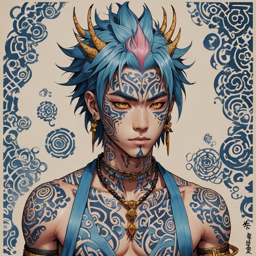 Akaza Demon Slayer in Studio Ghibli Style