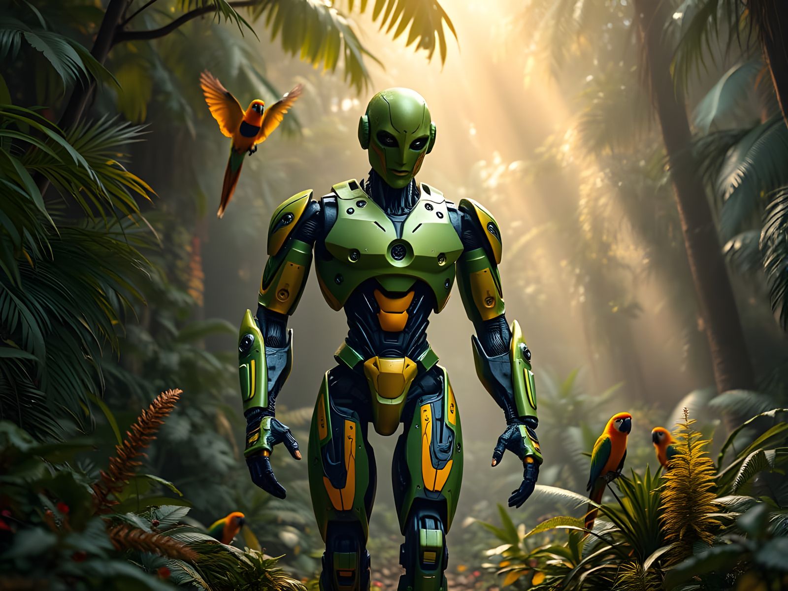 Humanoid Robot in Amazon Rainforest