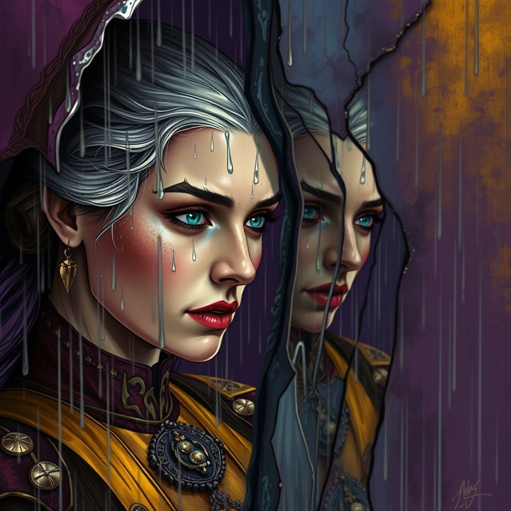 Cersei Lannister's Distorted Reflection in Dark Fantasy Art