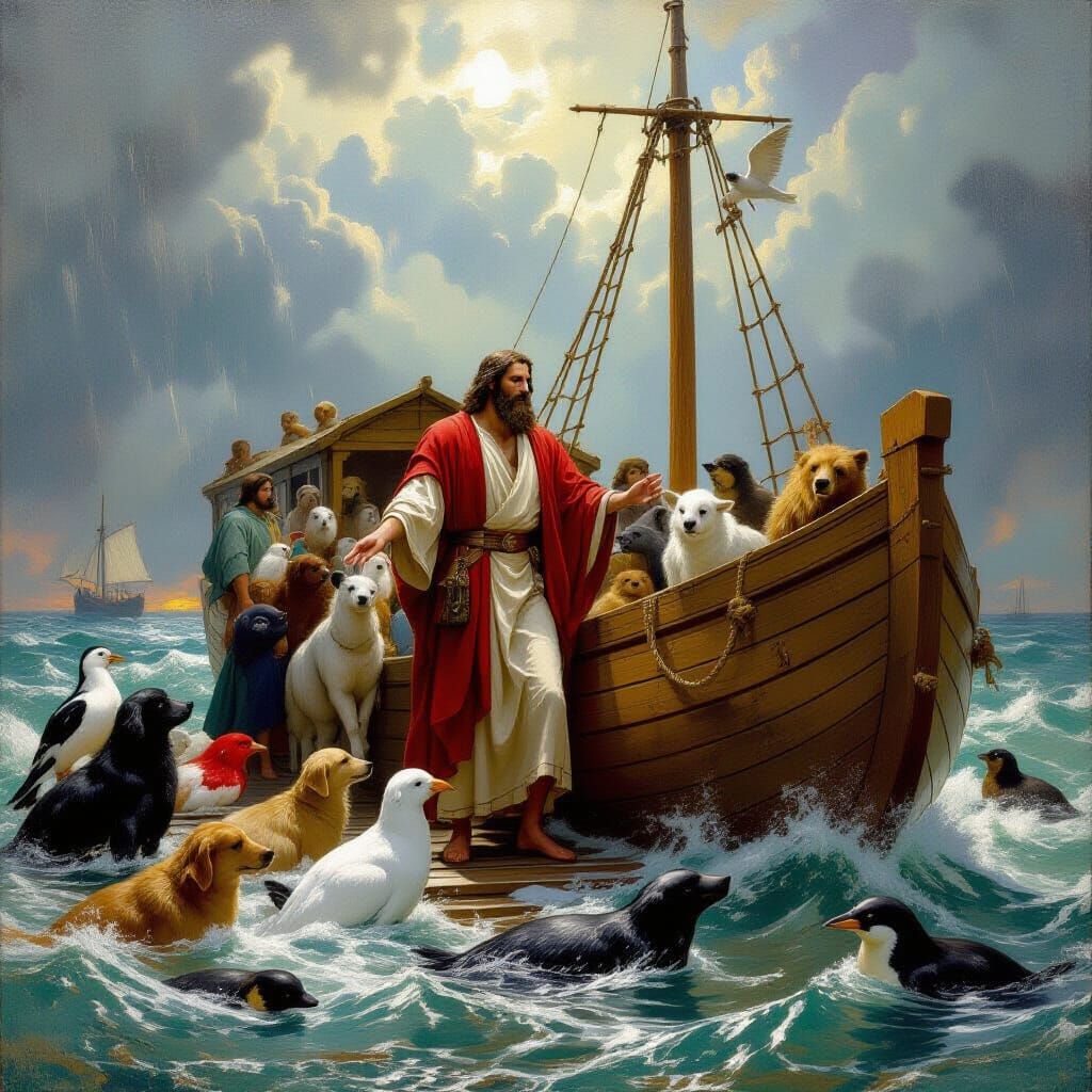Noah's Ark During the Great Flood