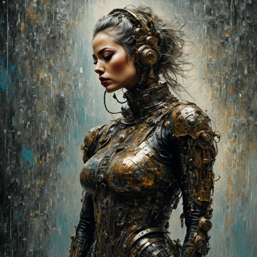 Glitched Matrix Scene with Retro Colors