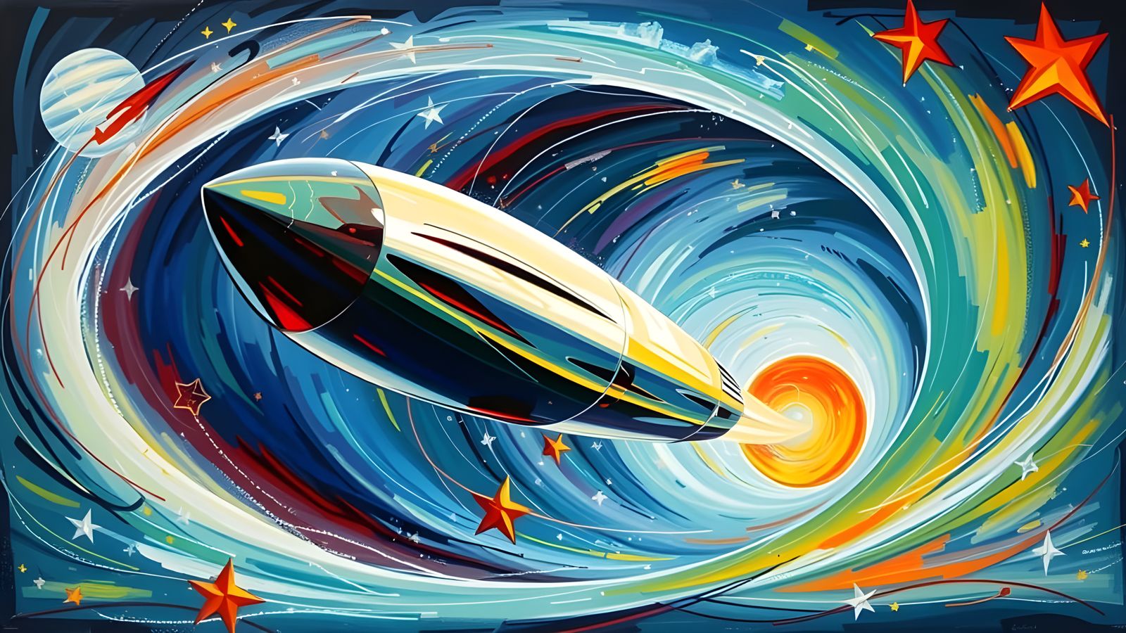 Surreal, Cyberpunk Landscape with Hyperspeed Cylinder