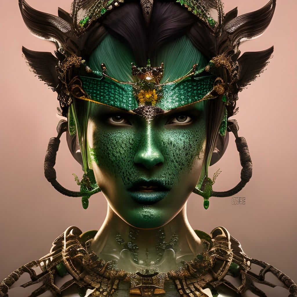 Fierce Matrix Assassin Portrait in Digital Art Style