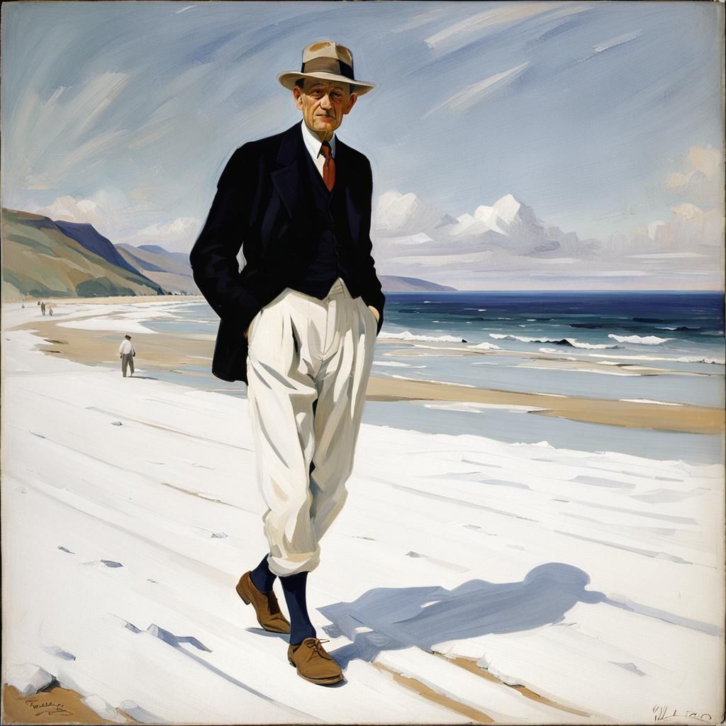 T.S. Eliot on Snowy Beach, Academic Style