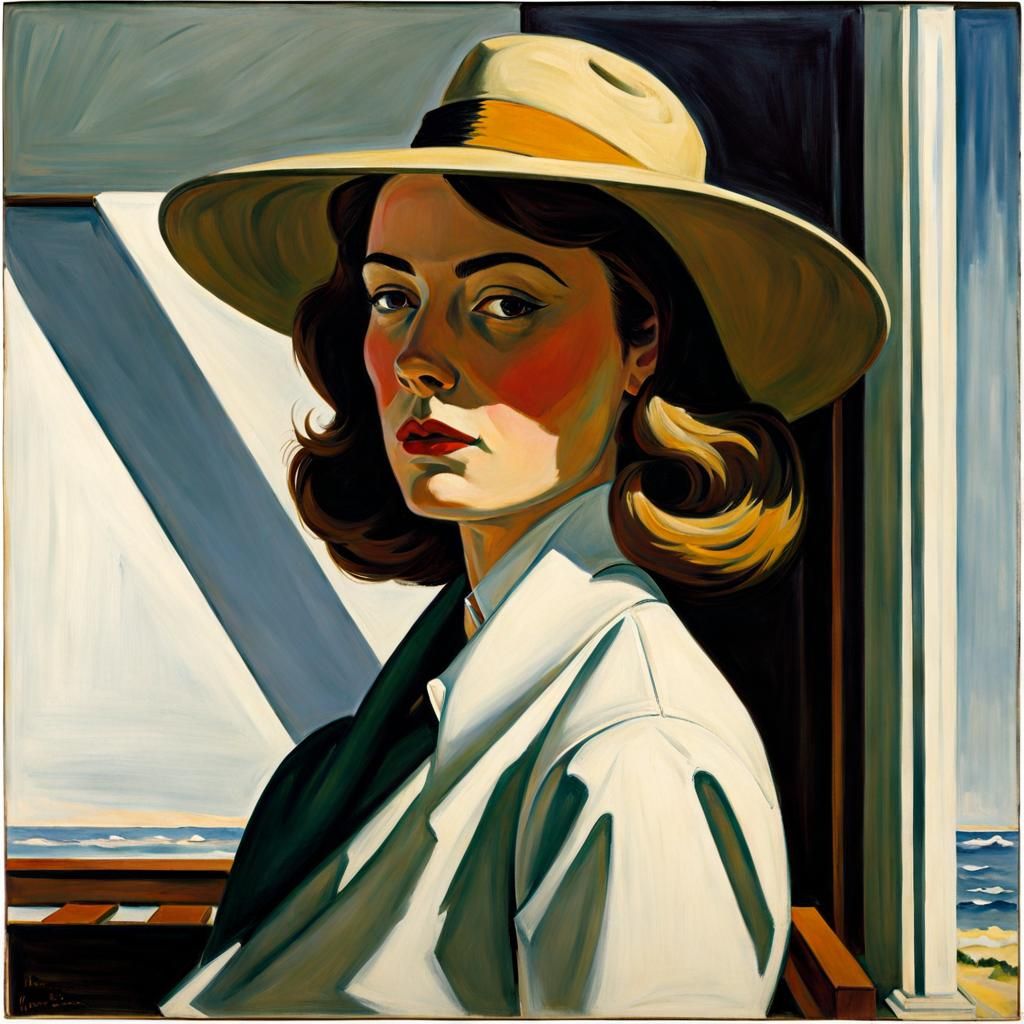 Hopper and O'Keefe Inspired AI Art