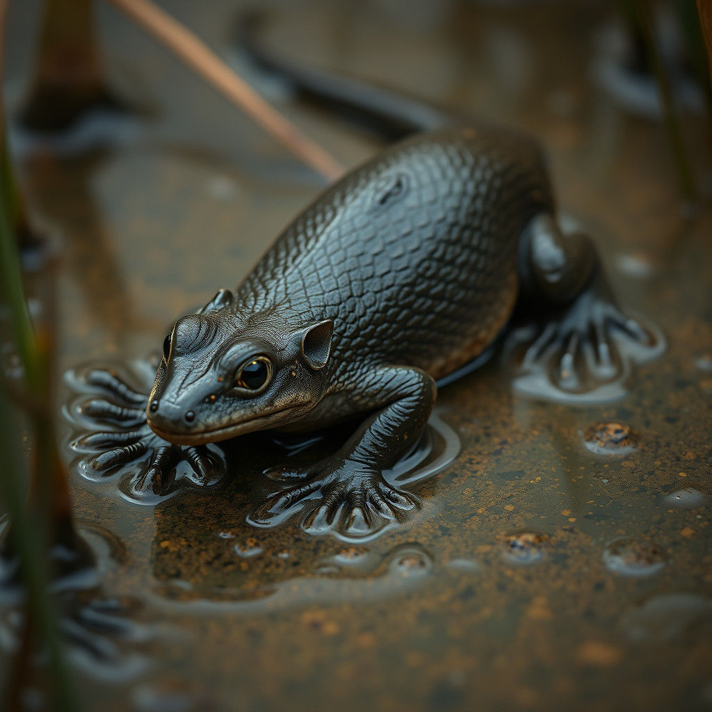 Photorealistic Swamp Creature Blends Into Murky Habitat