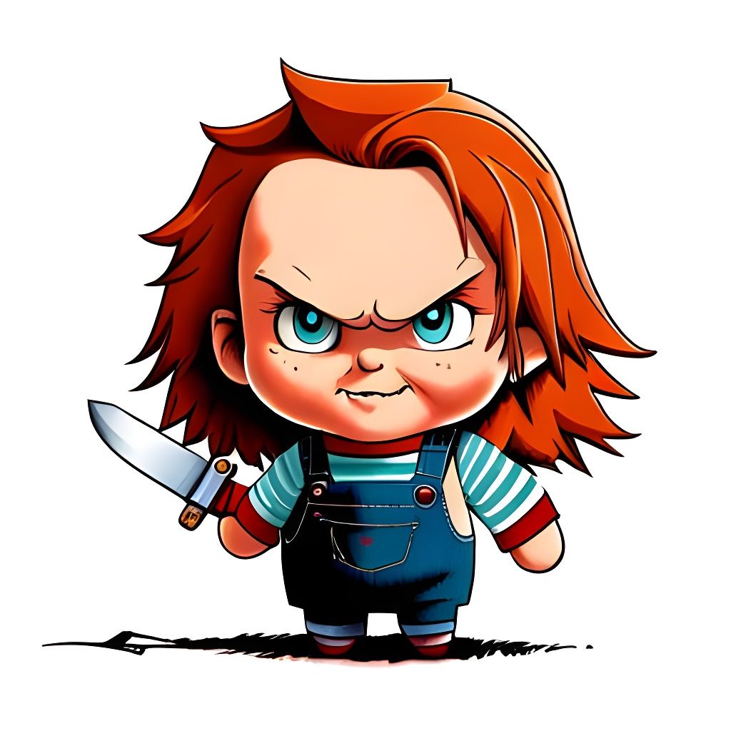 Cute Creepy Chucky Voxel Art Illustration