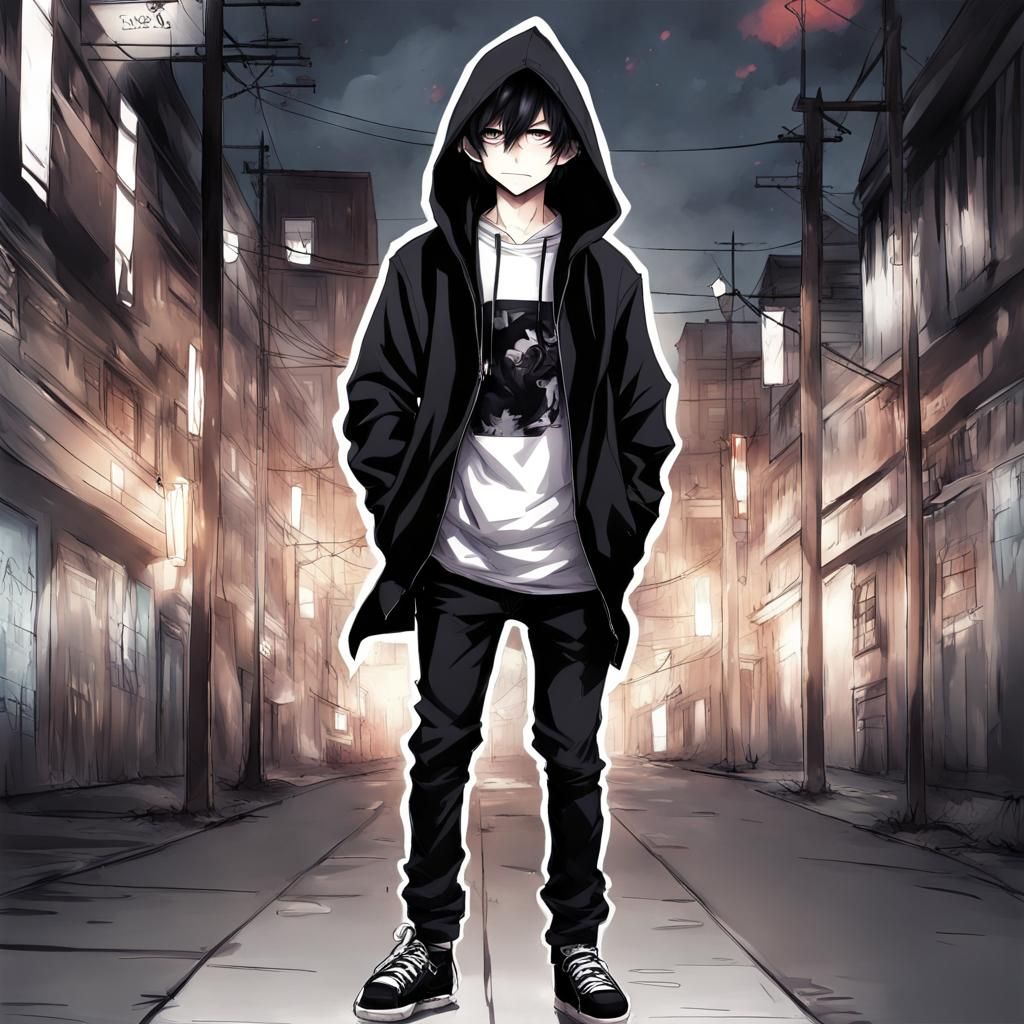 Emo Anime Boy Manga Cover Art