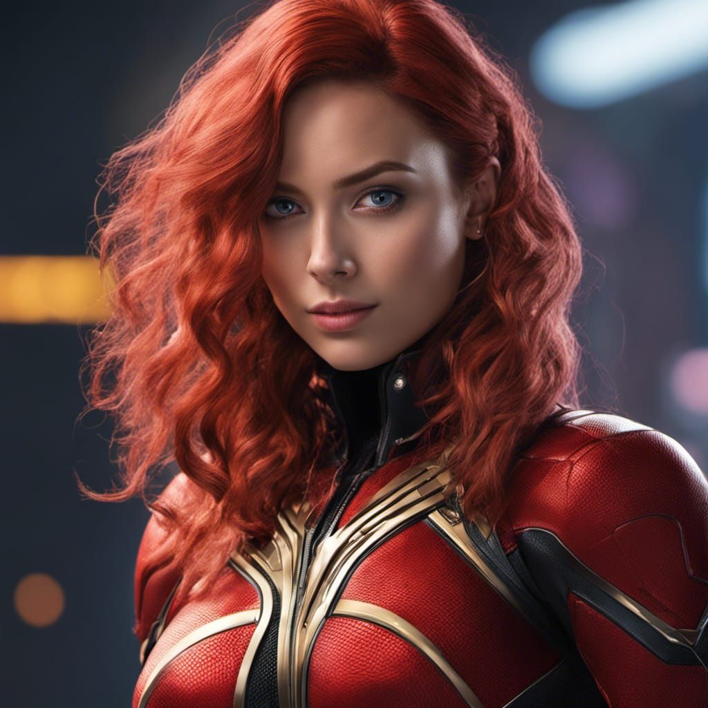 Emilia Clarke as Detailed Spider-Woman in 8k