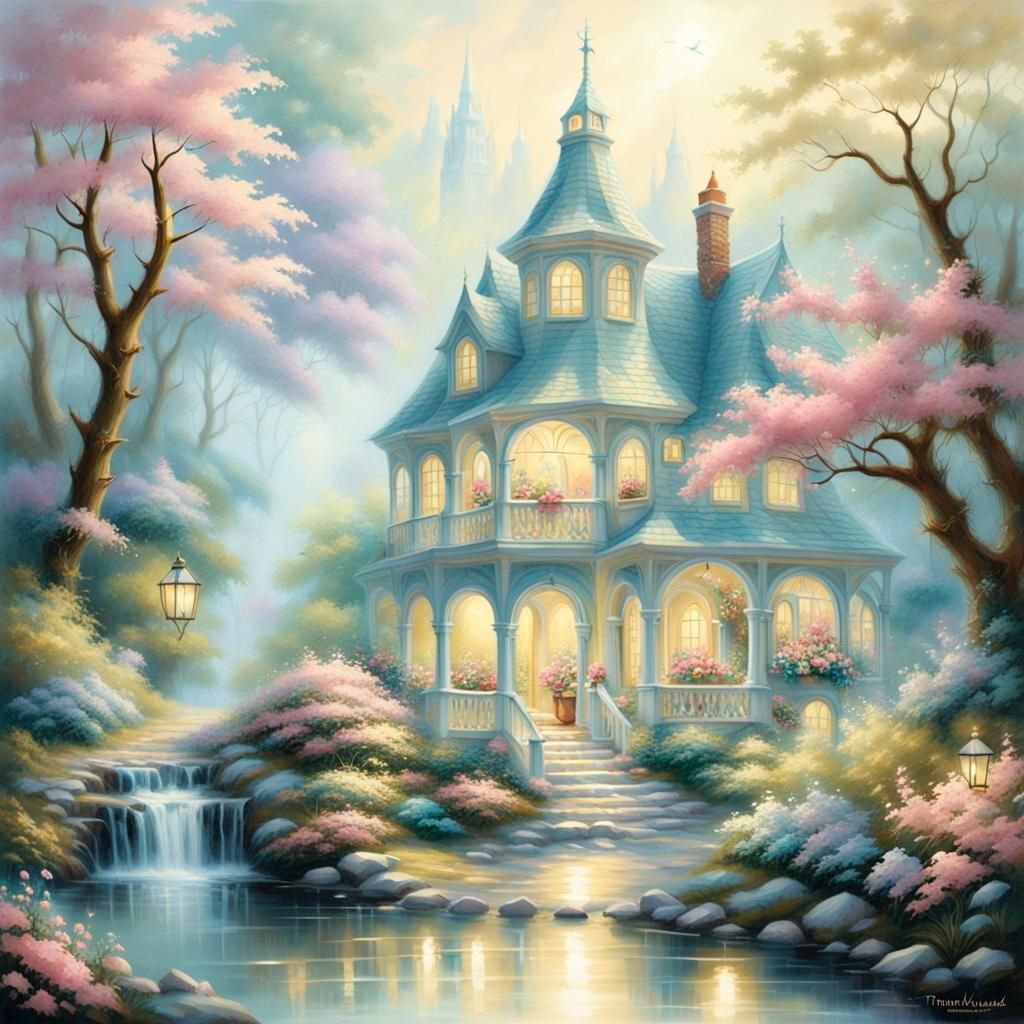 Ethereal Woman with Twinkling Glow in Fantasy Style