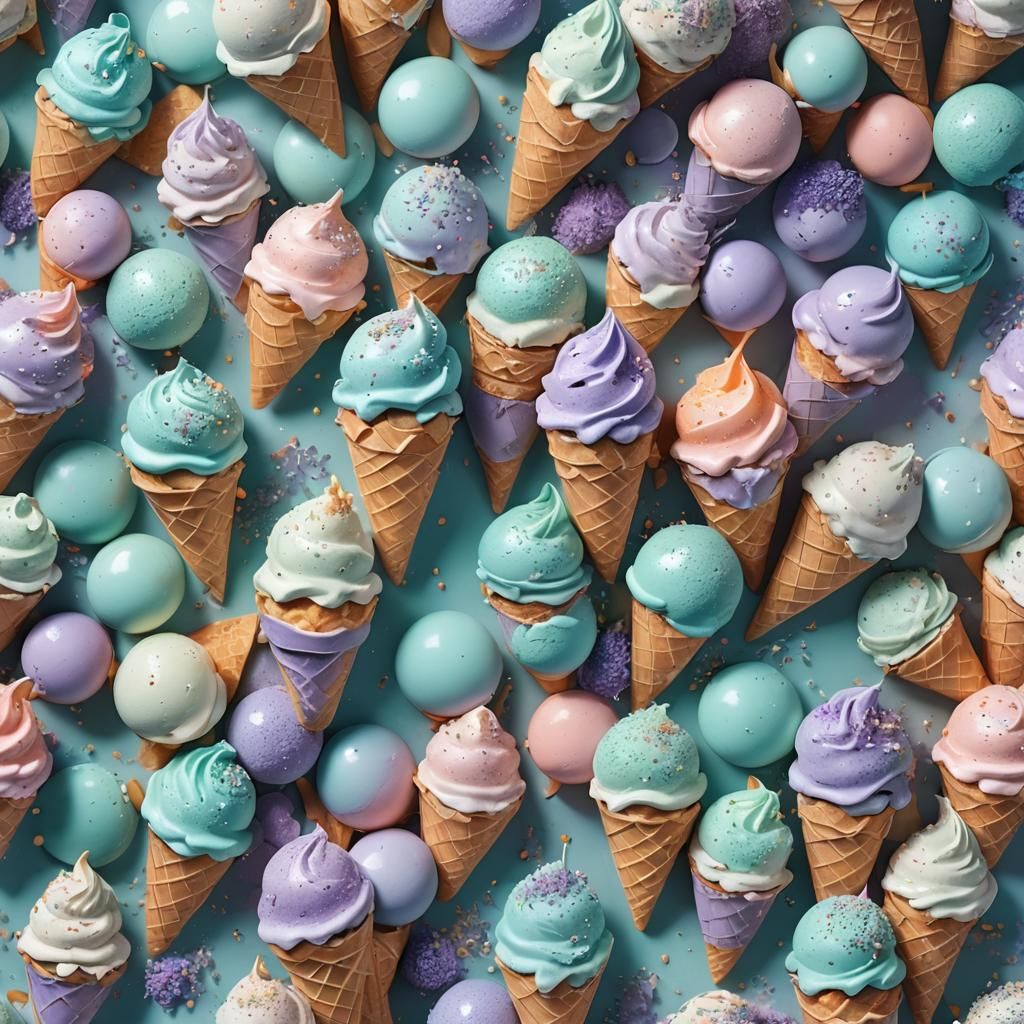 Pastel Ice Cream Dreamscape with Shimmering Sprinkles