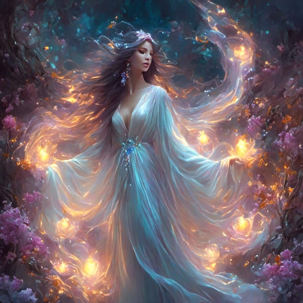 Ethereal Ghost Woman in Artistic Style