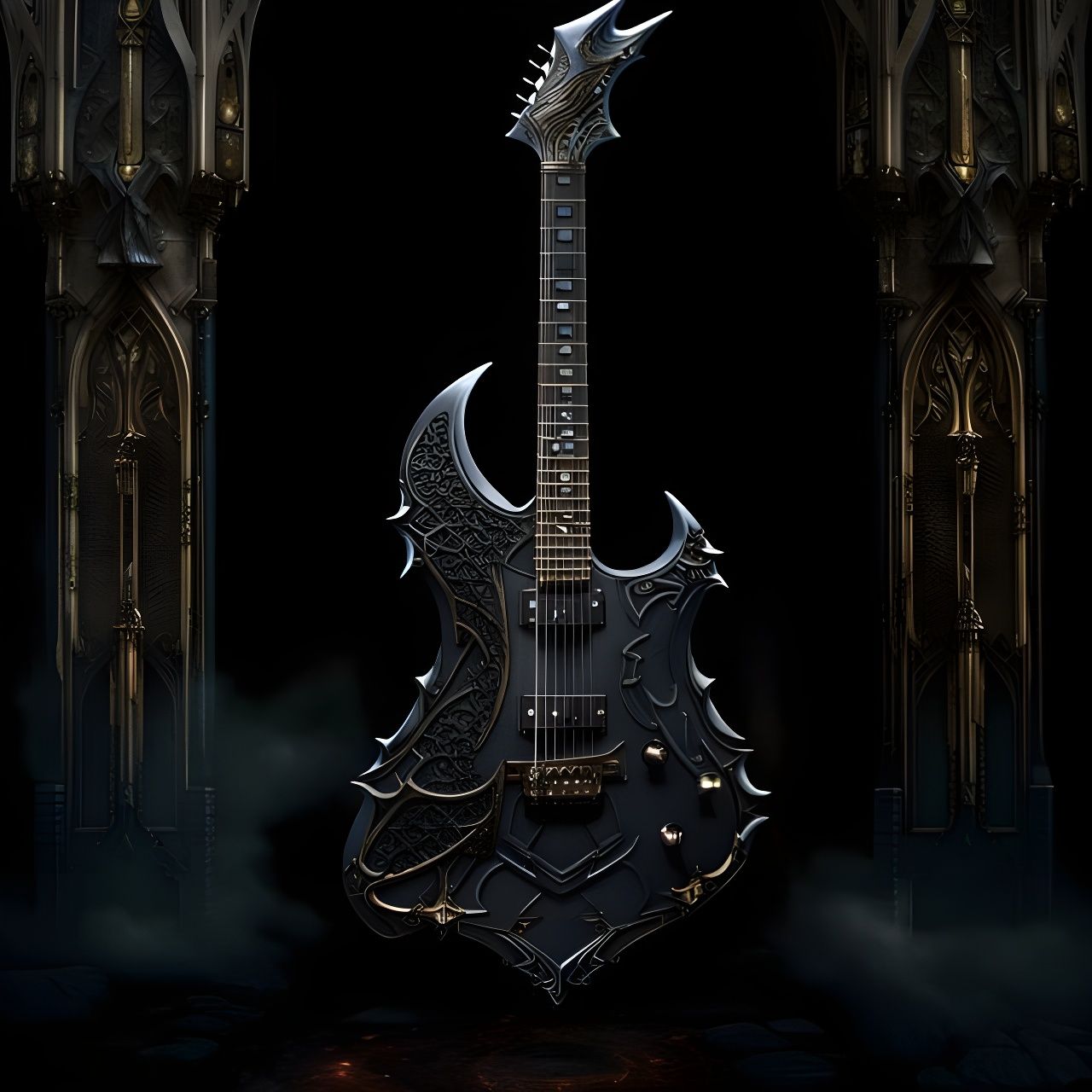 High Gothic Dark Fantasy Paladin Electric Guitar