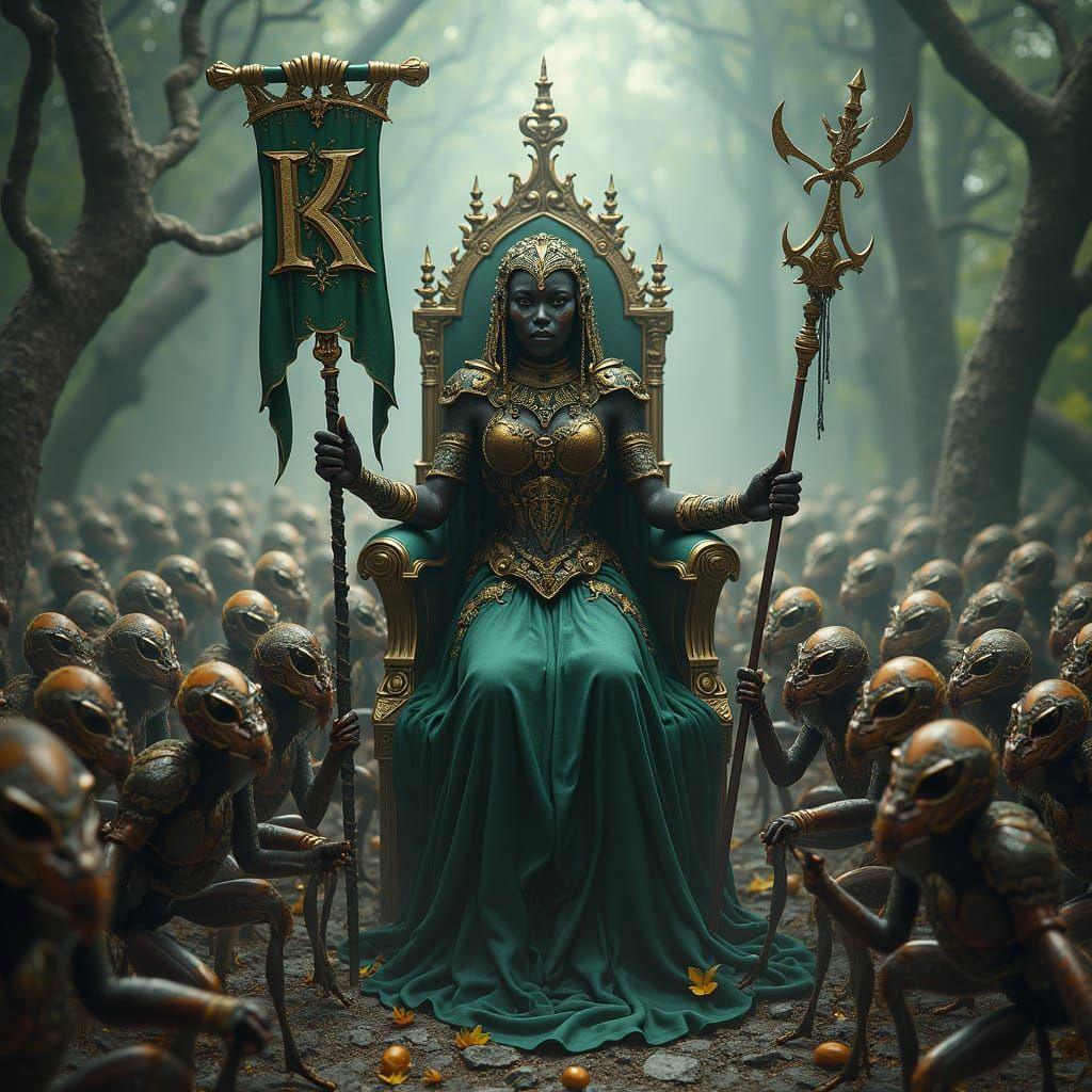 Ant Queen Commands Her Army: A Dark Fantasy